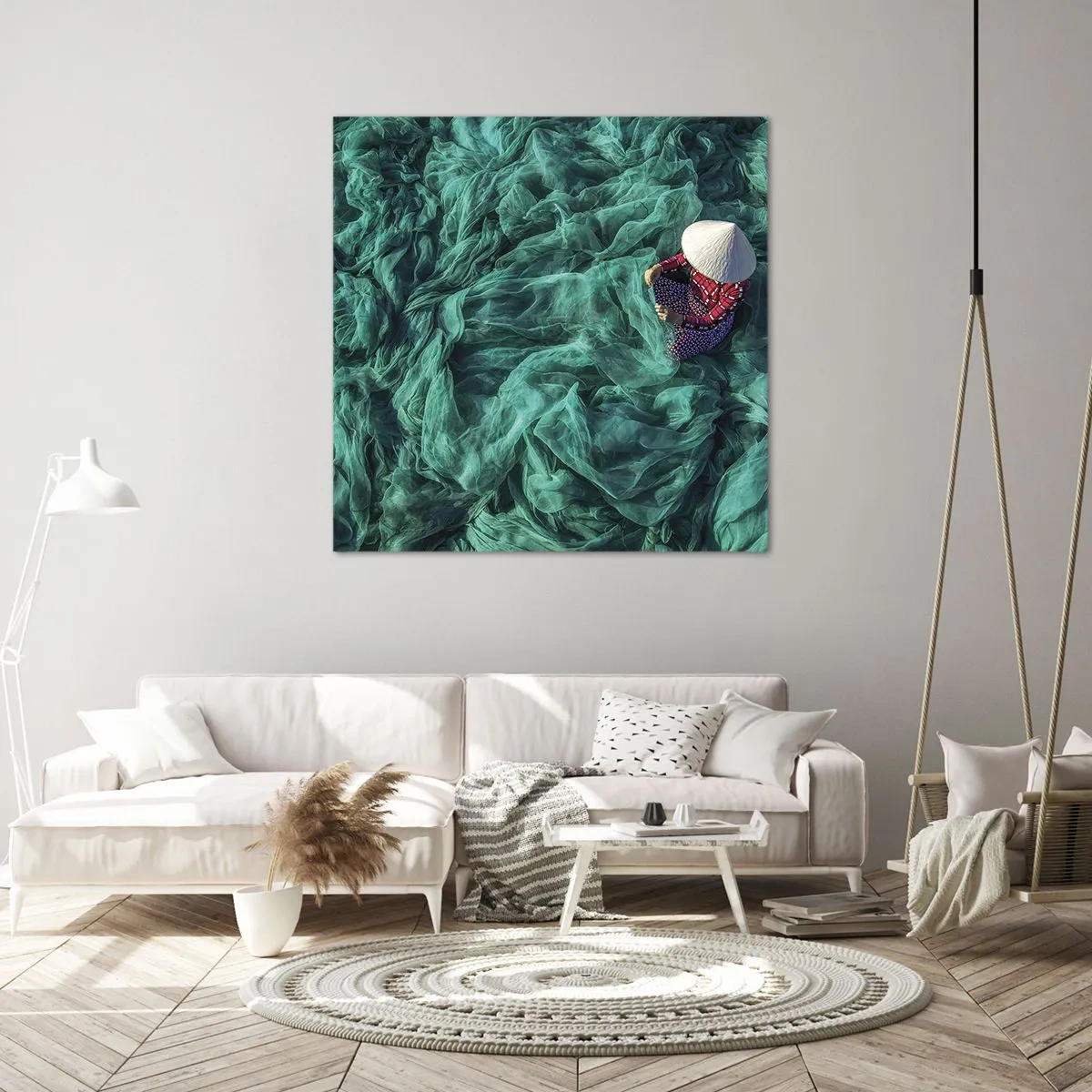 Tablou pe pânză - Într-o mare de rețea - 50x50 cm
