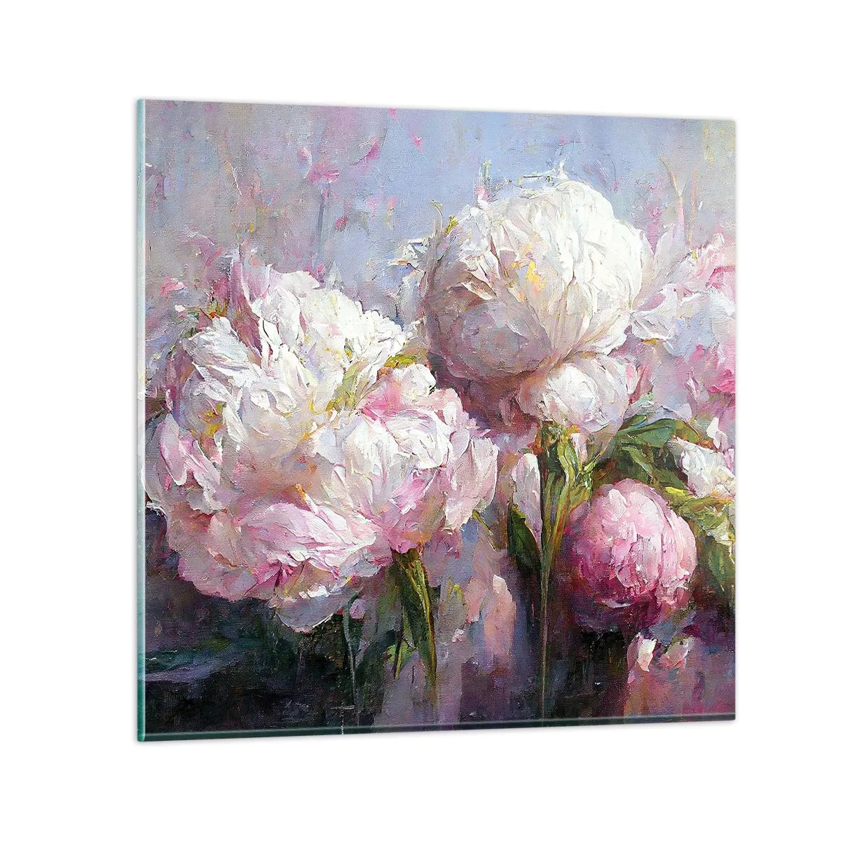 Tablou pe sticlă - Un buchet plin de viață - 40x40 cm