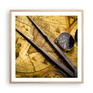 Poster în ramă de stejar deschis - Unde sunt aceste comori? - 60x60 cm