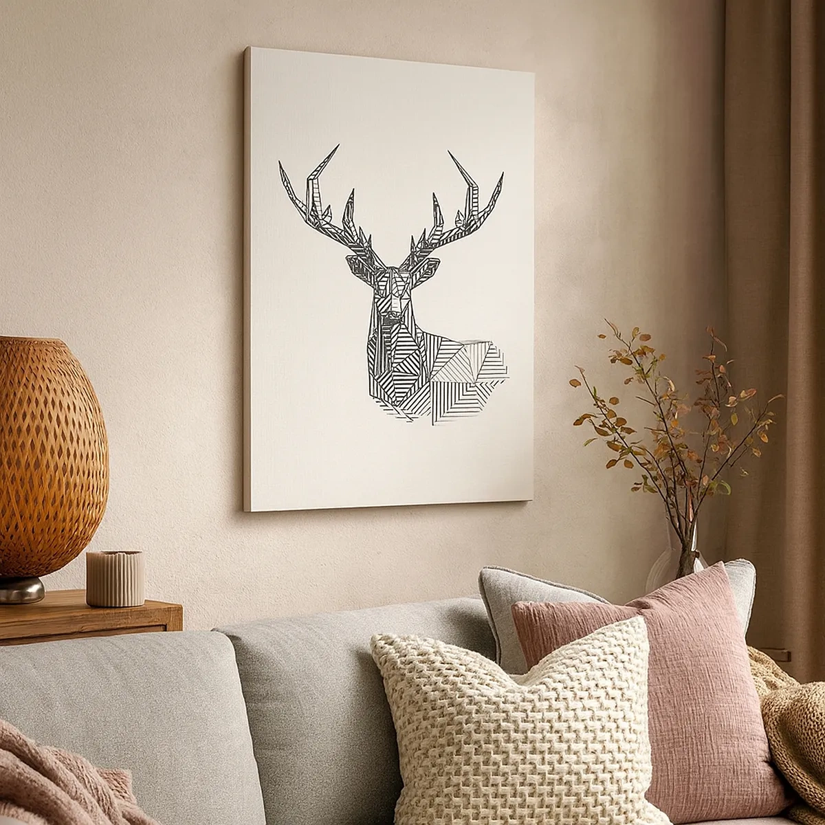 Tablou pe pânză - Cerb în stil cubist - 50x70 cm