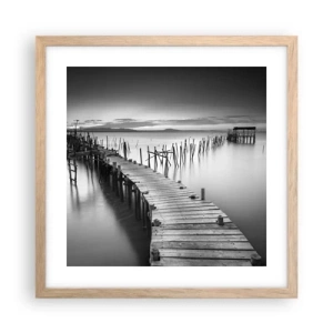 Poster în ramă de stejar deschis - Liniștea unui țărm uitat - 40x40 cm