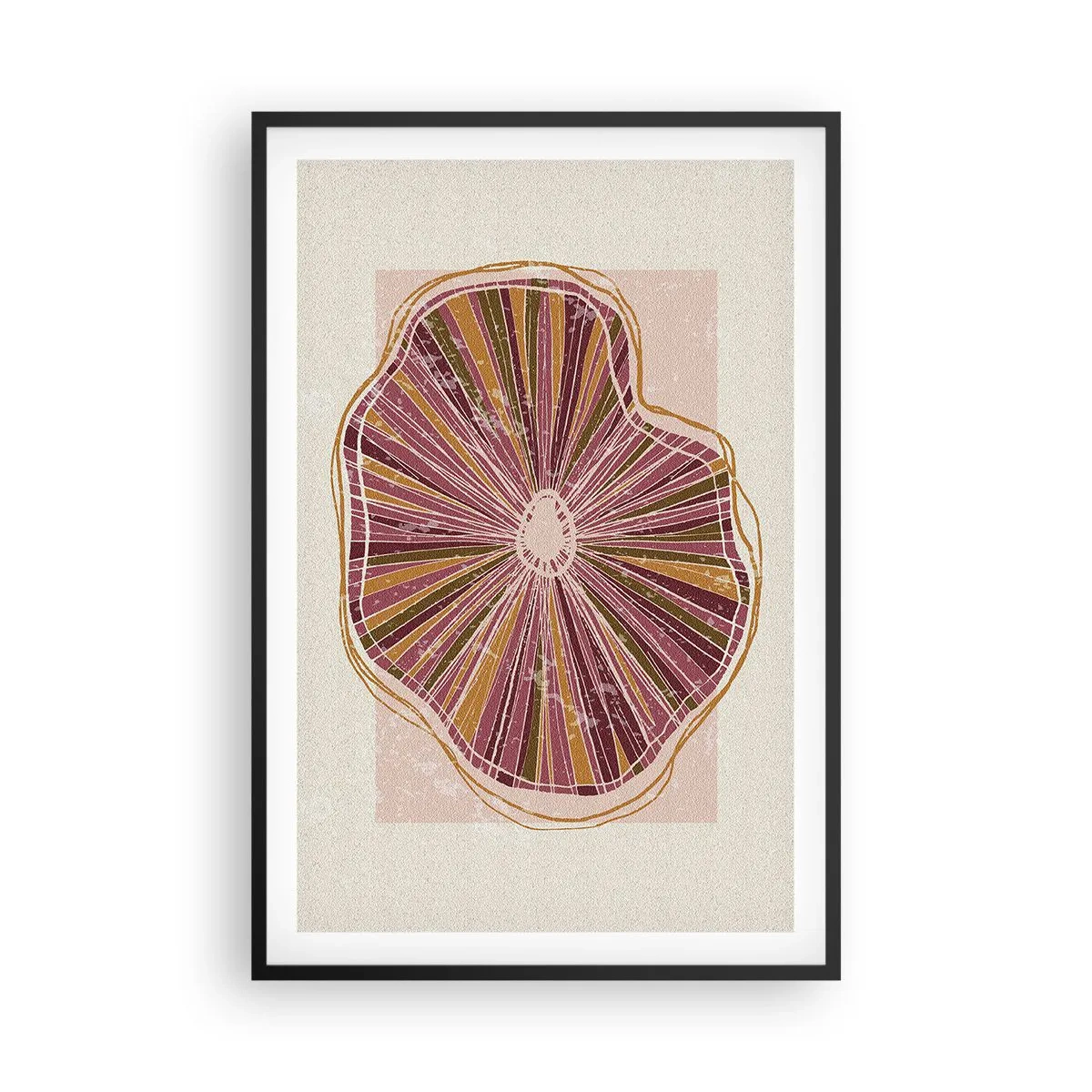 Poster în ramă neagră - Abstracția radială - 61x91 cm