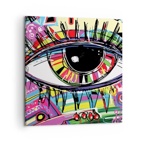 Tablou pe pânză - Un ochi colorat - un suflet colorat - 60x60 cm