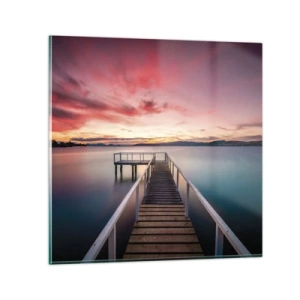 Tablou pe sticlă - Flacăra blândă a serii - 40x40 cm