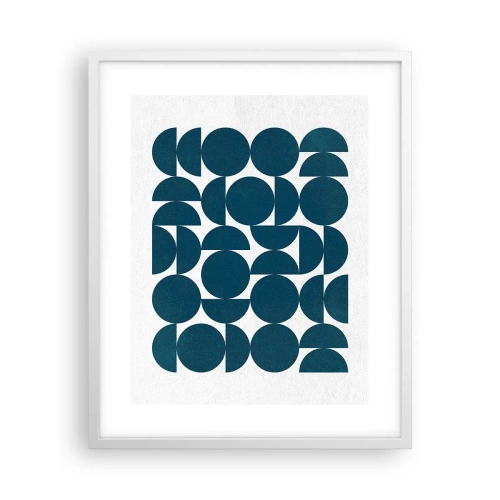 Poster în ramă albă - Cercuri și semicercuri - 40x50 cm