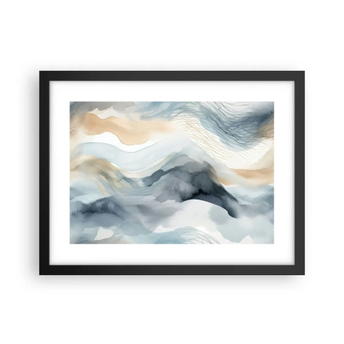 Poster în ramă neagră - Abstracție de zăpadă și ceață - 40x30 cm