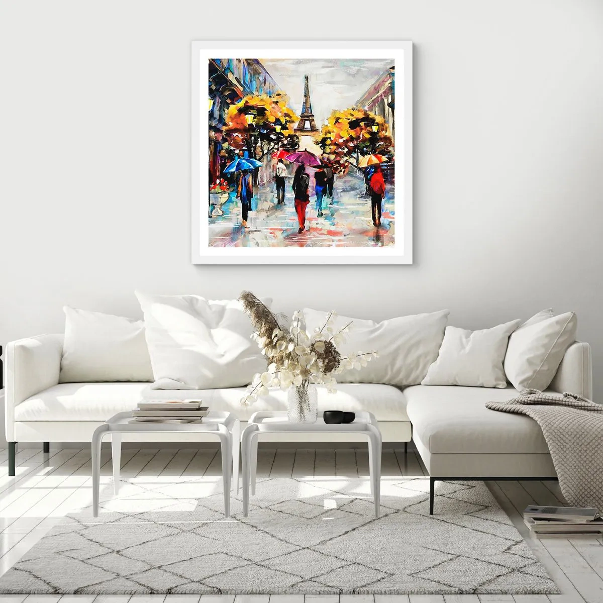 Poster în ramă albă - Deosebit de frumos în toamnă - 50x50 cm