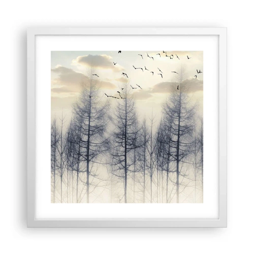 Poster în ramă albă - Spiritele pădurii - 40x40 cm