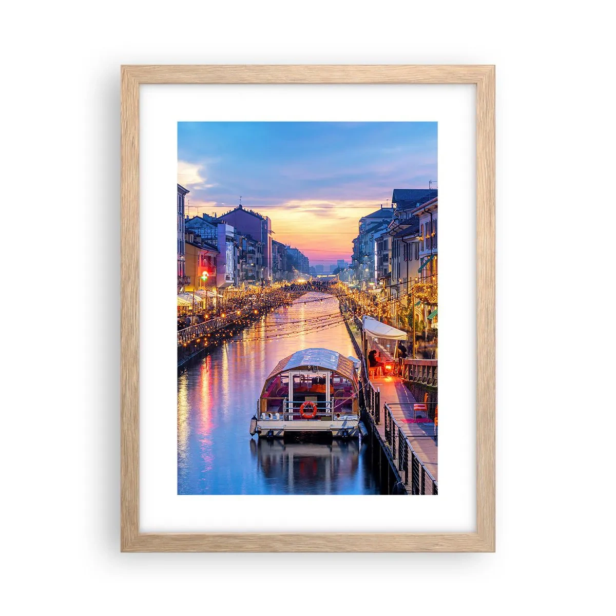 Poster în ramă de stejar deschis - O seară de lumină și distracție - 30x40 cm