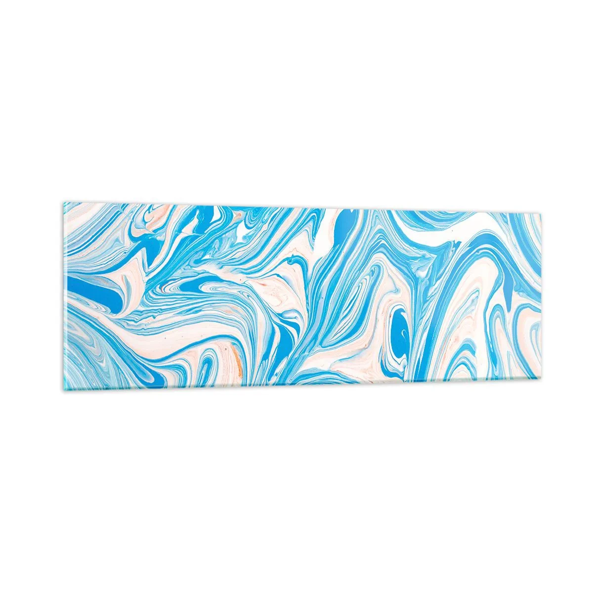 Tablou pe sticlă - Splash în turcoaz - 90x30 cm