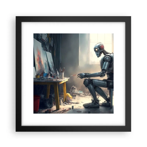 Poster în ramă neagră - Actul de creație - 30x30 cm