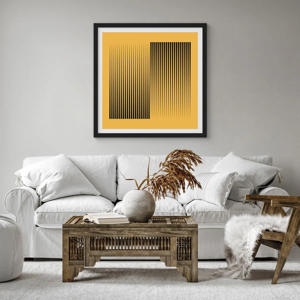 Poster în ramă neagră - Pătratul contrariilor - 30x30 cm