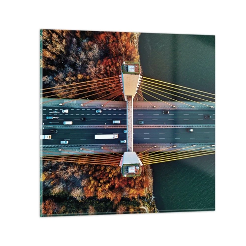 Tablou pe sticlă - Din pădure spre apă - 30x30 cm