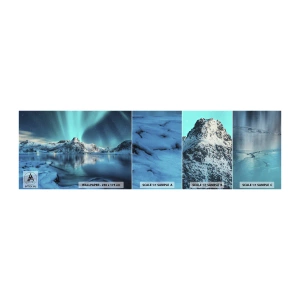 Mostră de Tapet Standard Eco - Noaptea de lumină - Auroră boreală, Norvegia, Peisaj - 100x30 cm