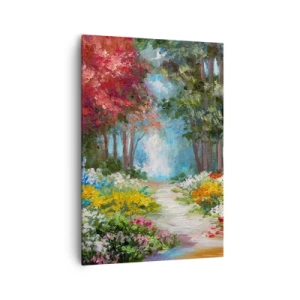 Tablou pe pânză - Grădină de pădure, pădure de flori - 70x100 cm