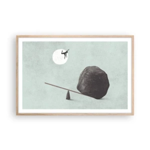 Poster în ramă de stejar deschis - Visul îndeplinit - 91x61 cm