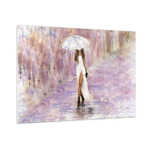 Tablou pe sticlă - În ploaia de liliac - 100x70 cm