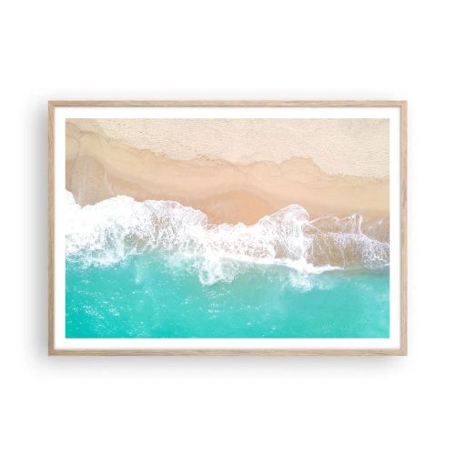 Poster în ramă de stejar deschis - Atingere mângâietoare - 100x70 cm