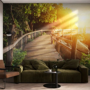 Tapet Premium Canvas - O altă curbă, o altă minune - Peisaj, Promenada de pe litoral, Mare - 100x70 cm