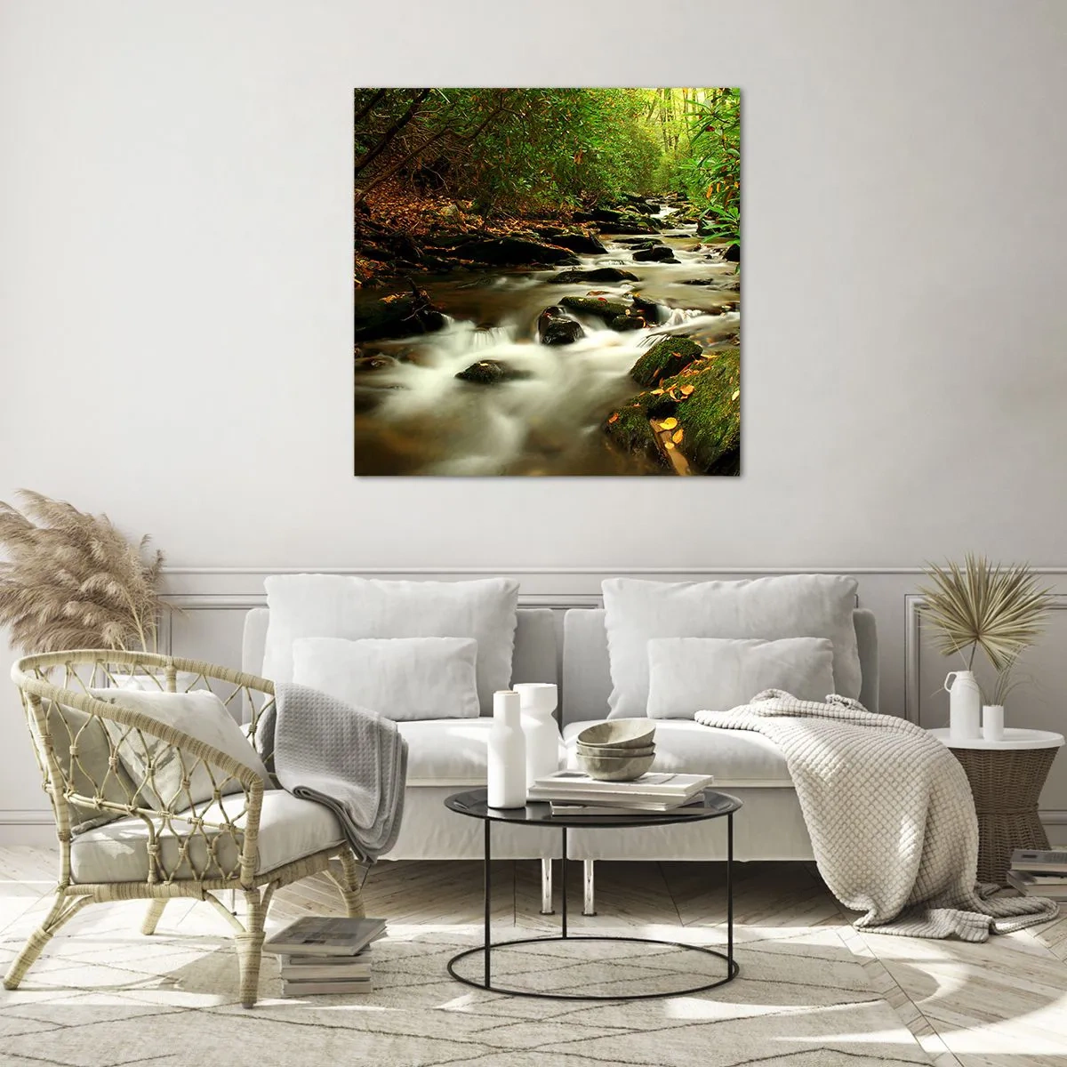 Tablou pe sticlă - Ca argintul lichid - 70x70 cm