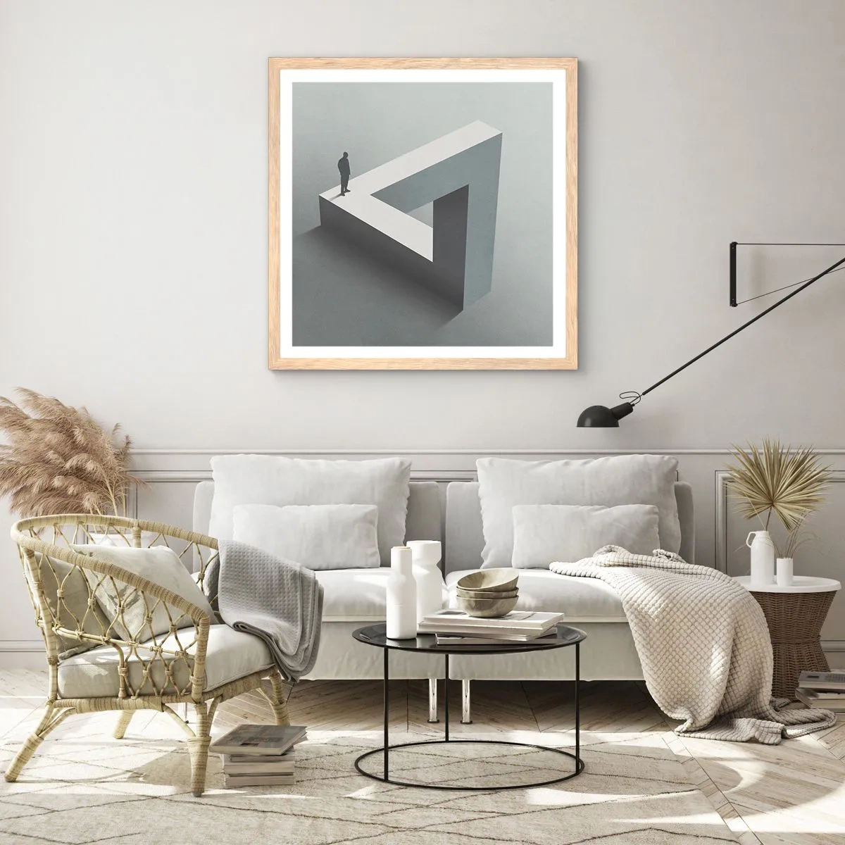 Poster în ramă de stejar deschis - Și totuși este posibil - 40x40 cm