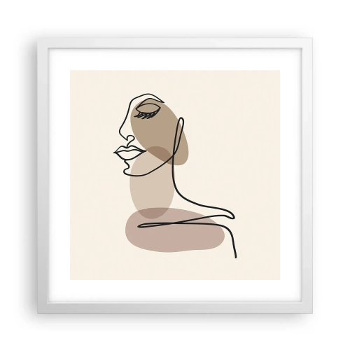 Poster în ramă albă - O anumită linie de frumusețe - 40x40 cm