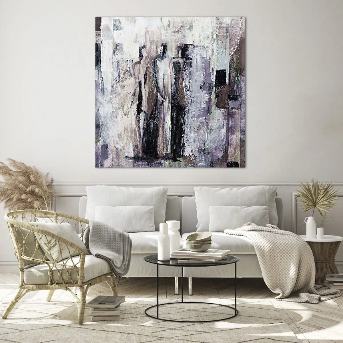 Tablou pe sticlă - Cei trei misterioși - 70x70 cm