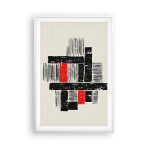 Poster în ramă albă - Roșu și negru - 61x91 cm