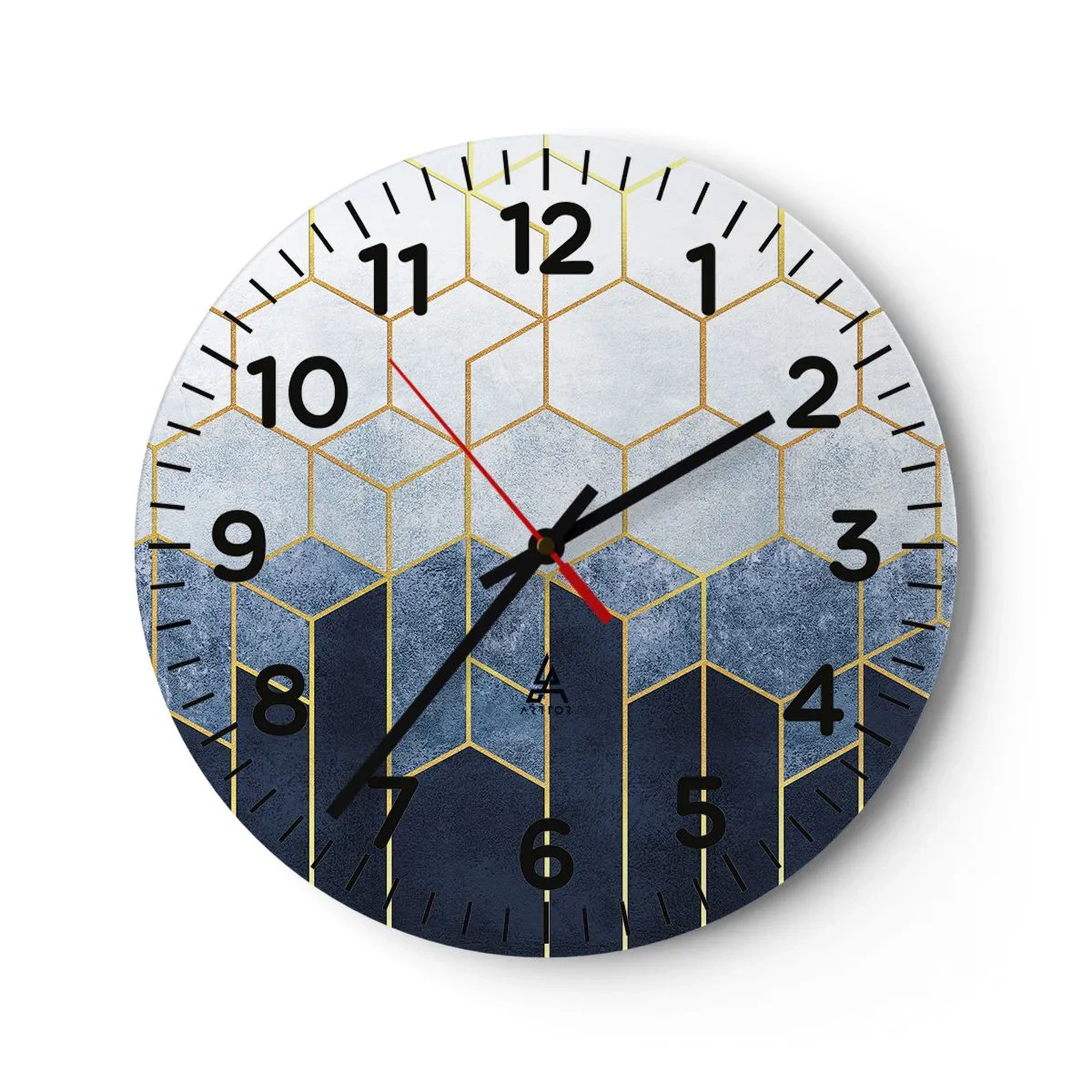 Ceas de perete - Ceas pe sticlă - Compoziție în ritm sincopat - 40x40 cm