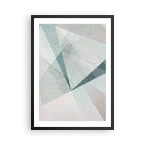 Poster în ramă neagră - Forme geometrice în nuanțe pastelate - 50x70cm - Calm și totuși dinamic - Decorațiune modernă pentru perete pentru living și dormitor ARTTOR