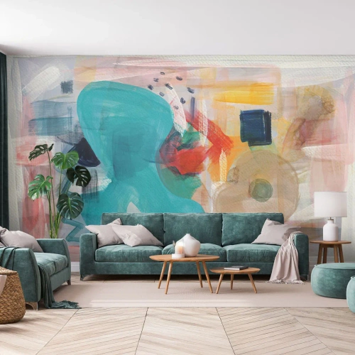 Tapet Autoadeziv Deluxe Sticker - Joc plin de culoare - Abstracția, Vopsele, Bucată - 150x105 cm