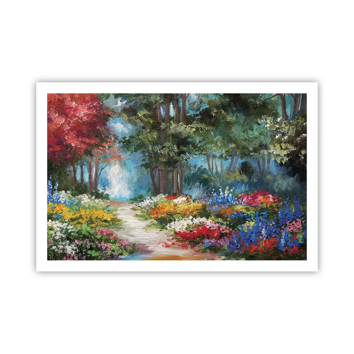 Poster - Grădină de pădure, pădure de flori - 91x61 cm