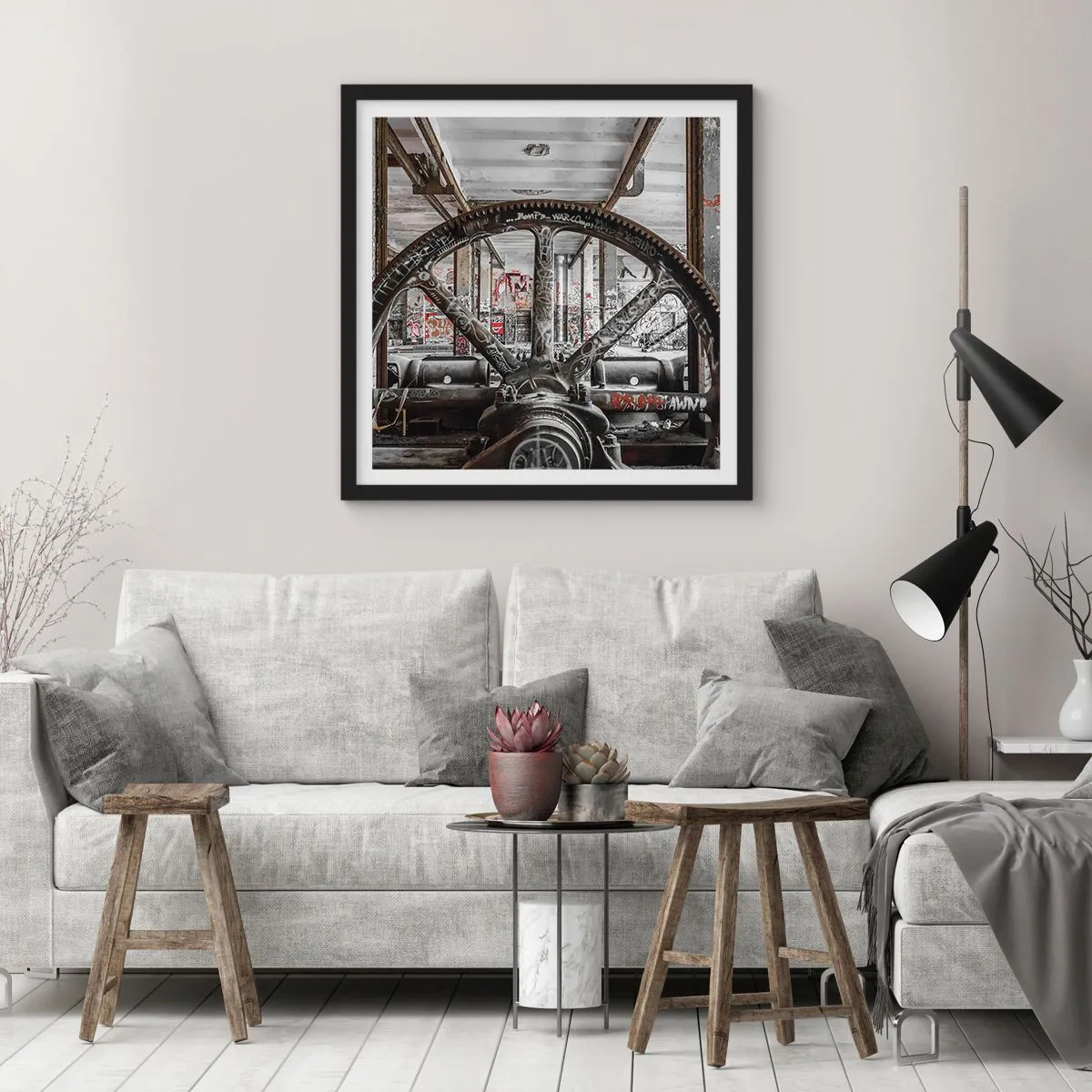 Poster în ramă neagră - Viața secretă a unei fabrici - 30x30 cm