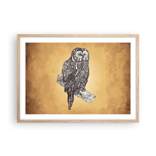 Poster în ramă de stejar deschis - Ornamente complicate de înțelepciune - 70x50 cm