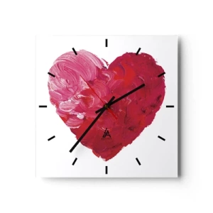 Ceas de perete - Ceas pe sticlă - All you need is love - 30x30 cm