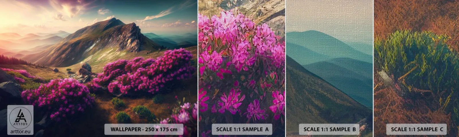 Mostră tapet Premium Canvas - Vara la munte - Peisaj, Natură, Munţi - 100x30 cm