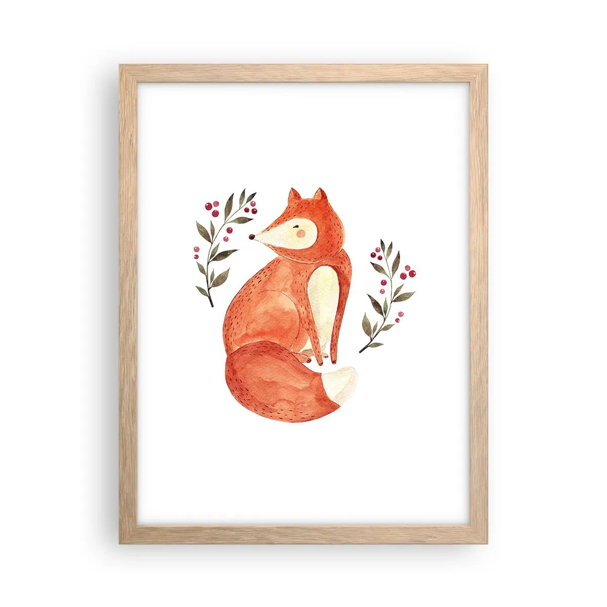 Poster în ramă de stejar deschis - Micuțul roșcat - 30x40 cm