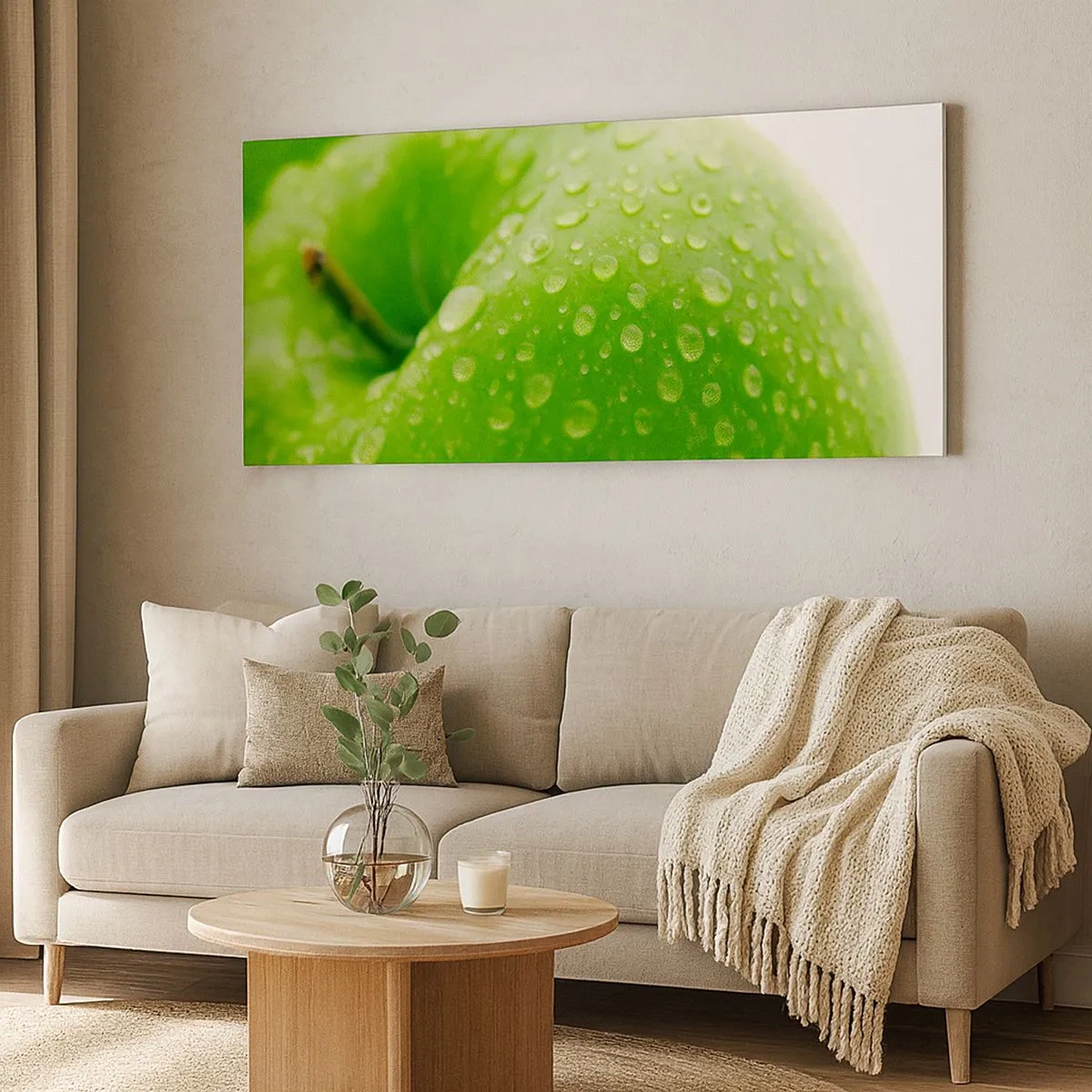 Tablou pe pânză - Prospețime verde rece - 100x40 cm