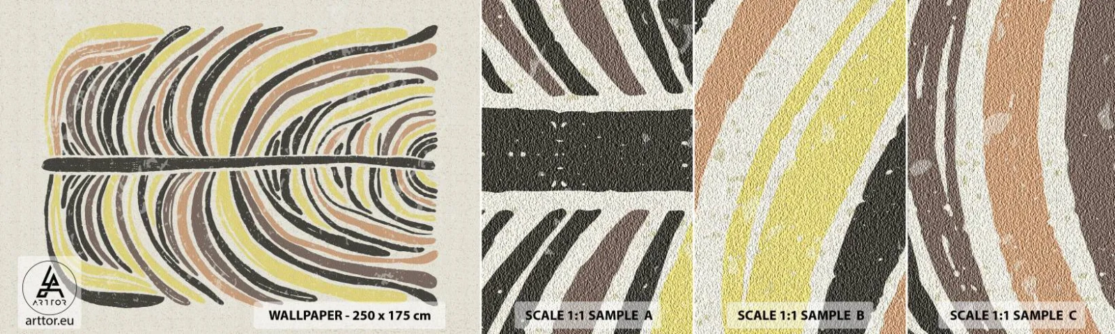 Mostră tapet autocolant Deluxe Sticker - Abstracția plină de viață - Boho, Minimalism, Pastel - 100x30 cm