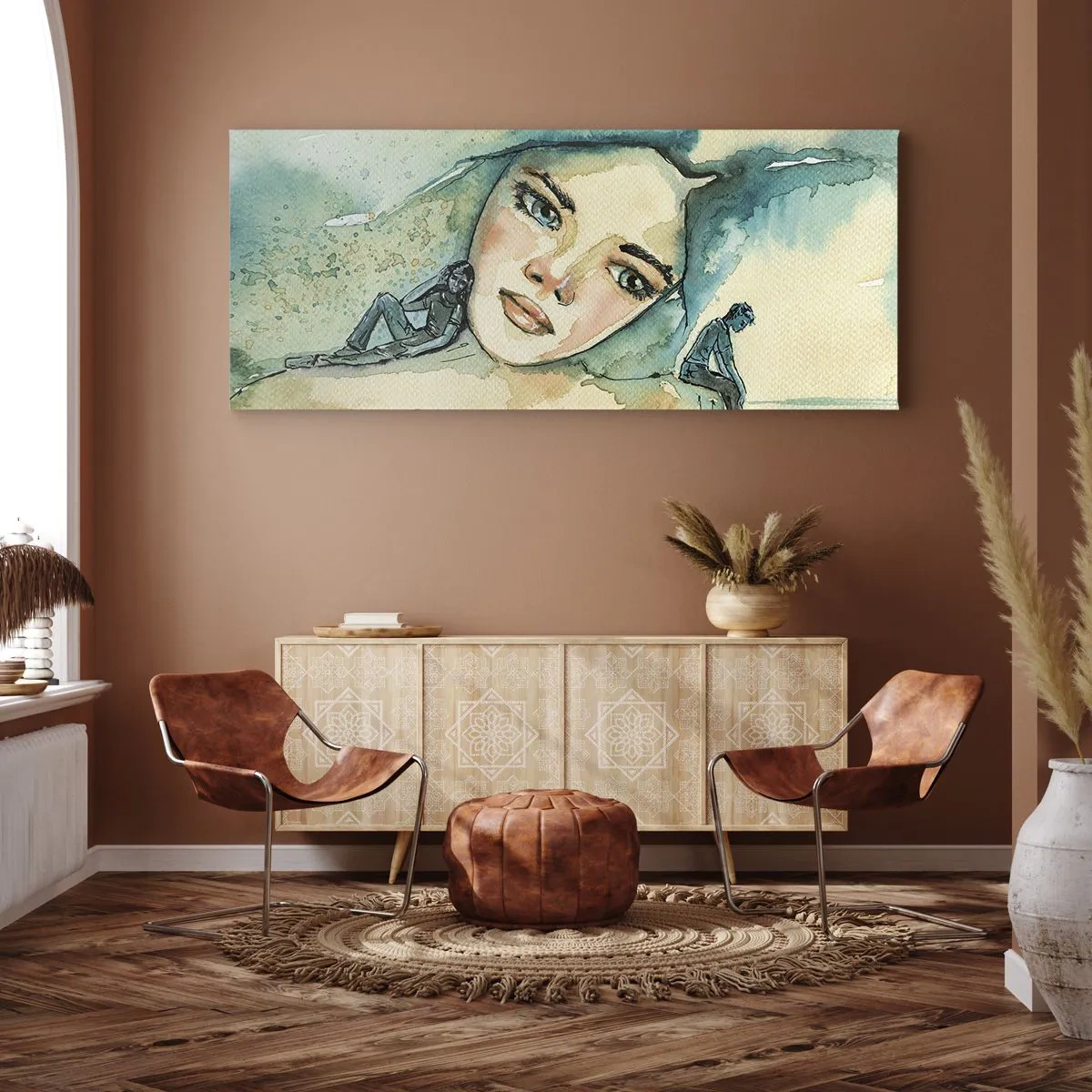 Tablou pe pânză - Am I blue? - 90x30 cm