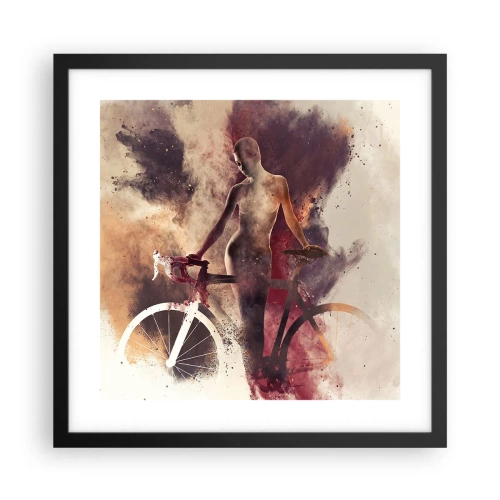 Poster în ramă neagră - În forme de marmură sufletul ciclist - 40x40 cm