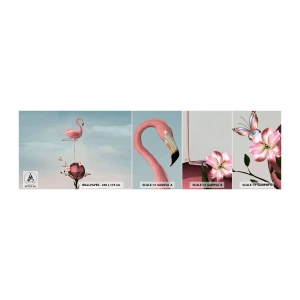 Mostră de Tapet Standard Eco - Alegoria mingii de baschet - Abstracția, Flamingo, Pasăre - 100x30 cm