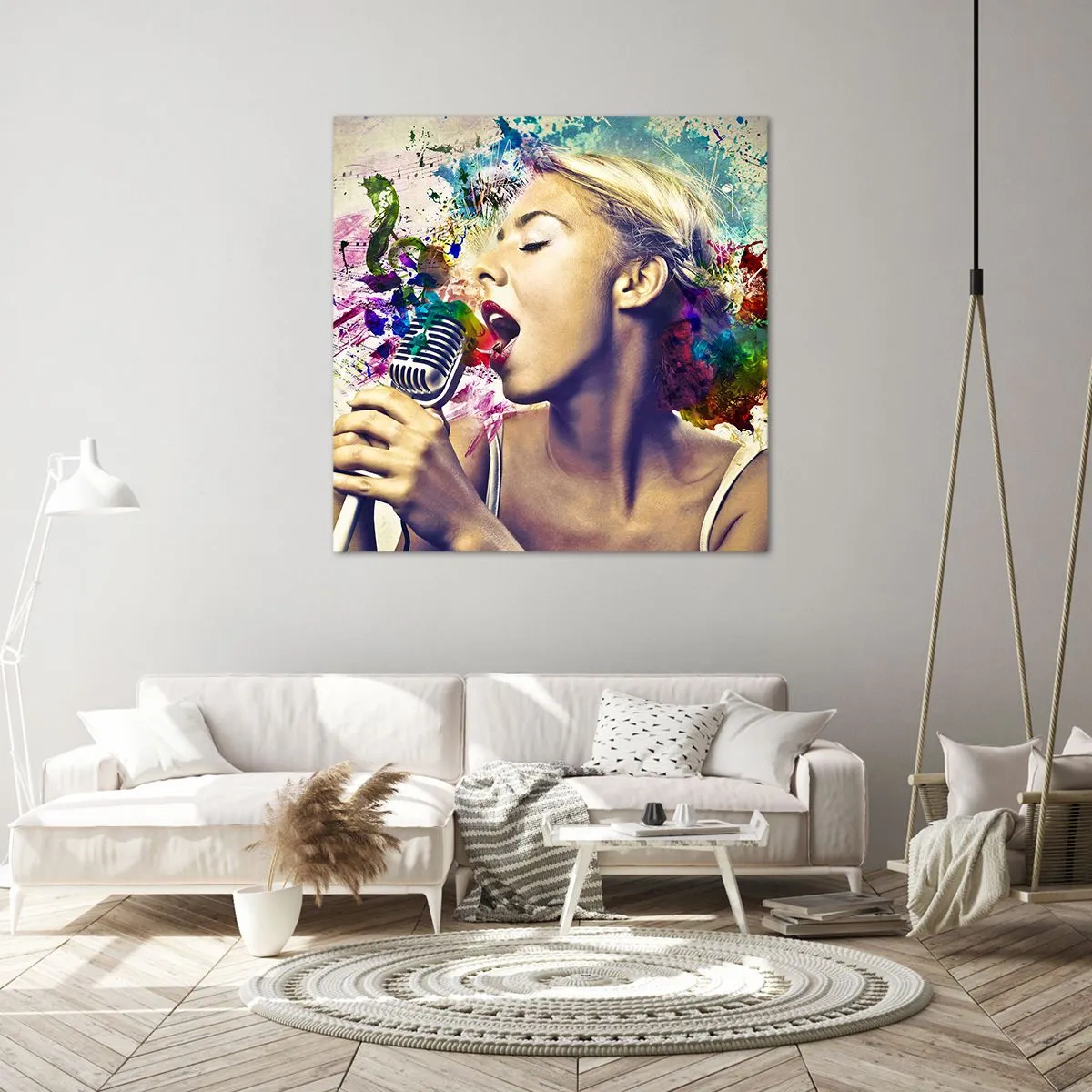 Tablou pe pânză - Pictează lumea cu vocea ta - 70x70 cm