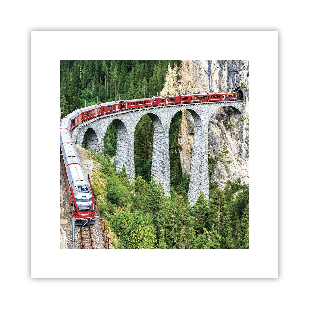 Poster - Cu trenul prin munți - 30x30 cm