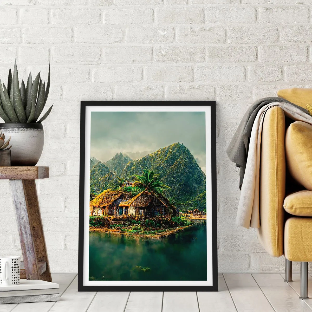 Poster în ramă neagră - Paradisul tropical - 40x50 cm