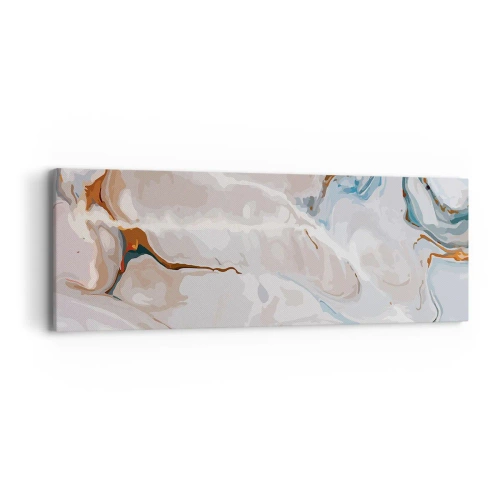Tablou pe pânză - Meandre albastre sub alb - 90x30 cm