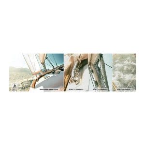 Mostră tapet Premium Canvas - Pânzele umflate de vânt - Iaht, navigație, Mare - 100x30 cm