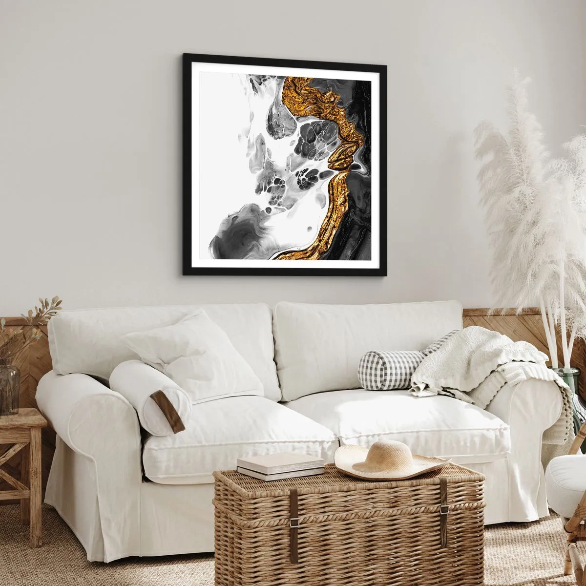 Poster în ramă neagră - Compoziție organică - 40x40 cm