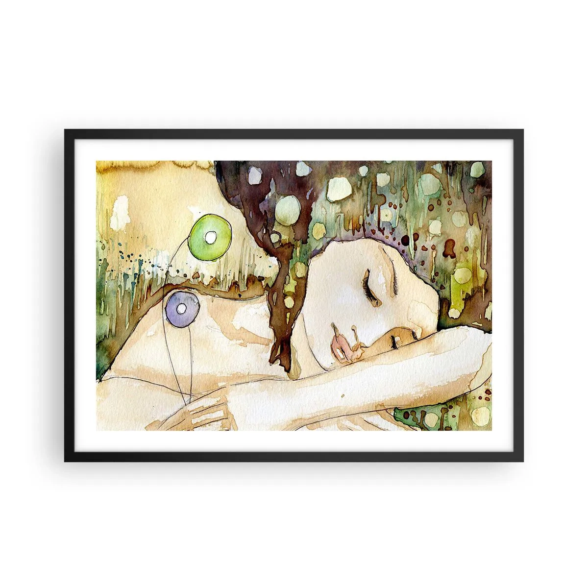Poster în ramă neagră - Visul violet smarald - 70x50 cm