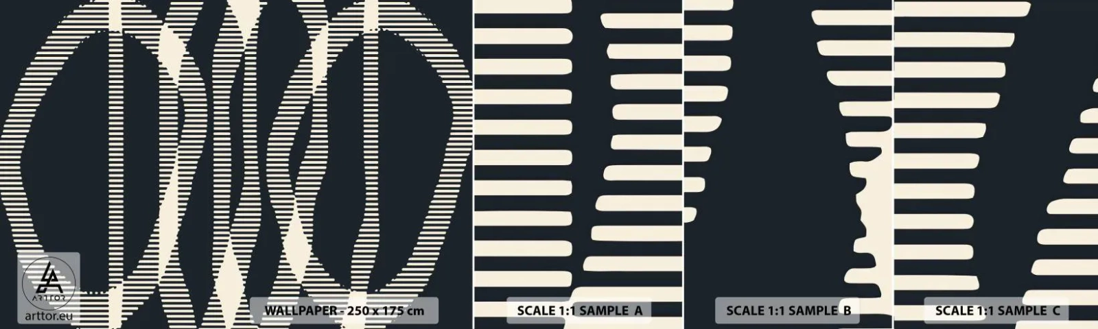 Mostră de Tapet Standard Eco - Încercare de străpungere a întunericului - Abstracția, Bucată, Model modern - 100x30 cm